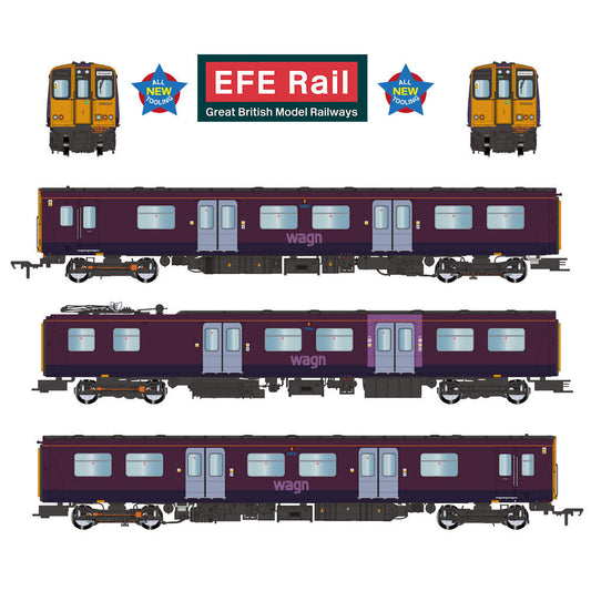 EFE Rail E81007 Class 313 3-Car EMU 313024 West Anglia Great Northern (WAGN) Purple OO Gauge *PRE ORDER £297.46*