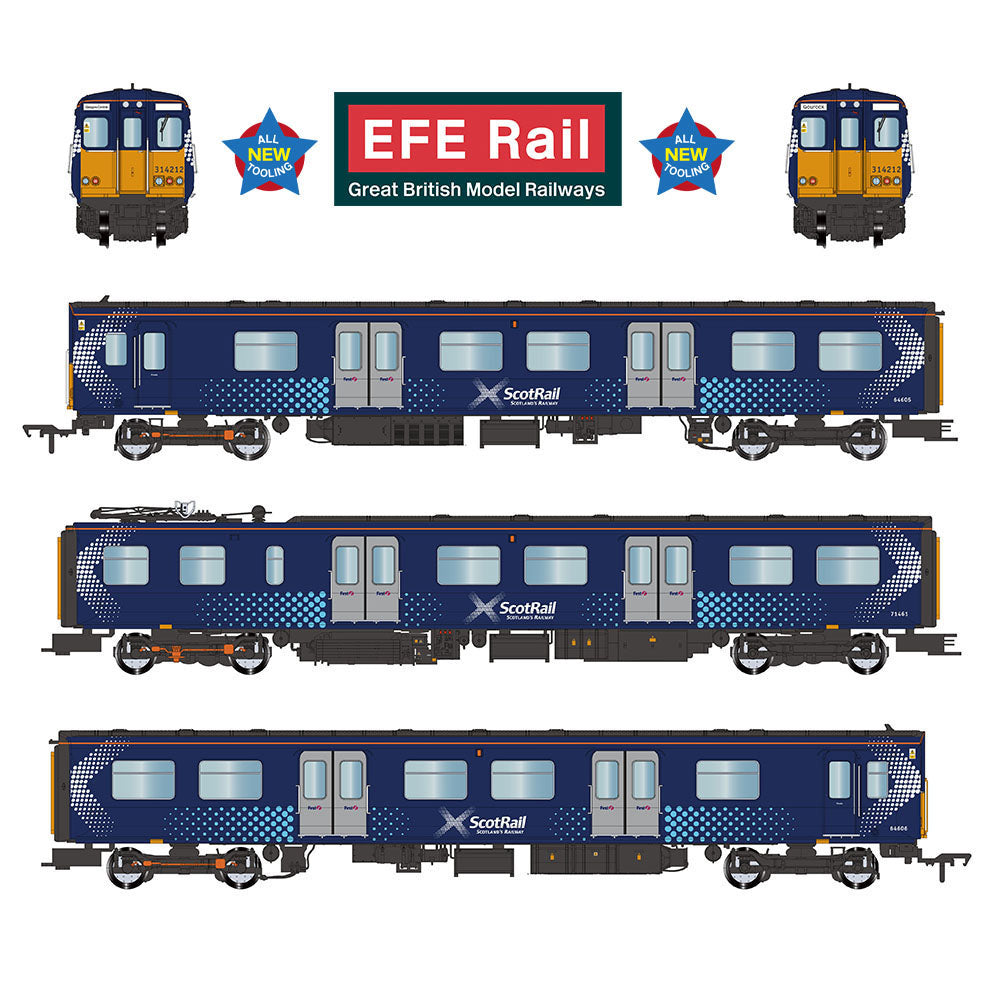 EFE Rail E81012 Class 314 3-Car EMU 314212 ScotRail Saltire OO Gauge *PRE ORDER £297.46*