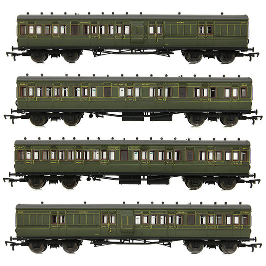 EFE Rail E86012 LSWR Cross Country 4-Coach Pack SR Maunsell Green, OO Gauge