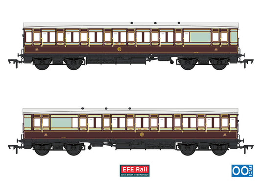 EFE Rail E86028 54ft non-Corridor Brake Third Caledonian Railway Plum & Off-White OO Gauge *PRE ORDER £49.73*