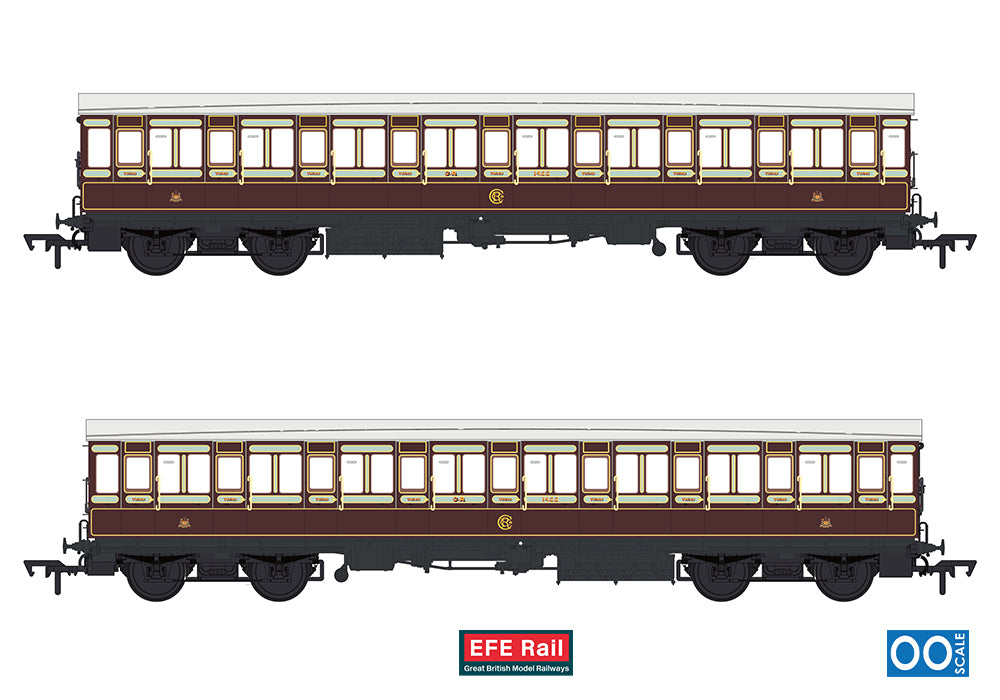 EFE Rail E86029 54ft non-Corridor Third Caledonian Railway Plum & Off-White OO Gauge *PRE ORDER £49.73*