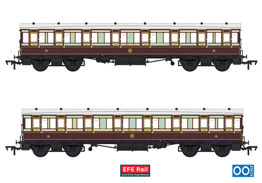 EFE Rail E86030 54ft non-Corridor Composite Caledonian Railway Plum & Off-White OO Gauge *PRE ORDER £49.73*