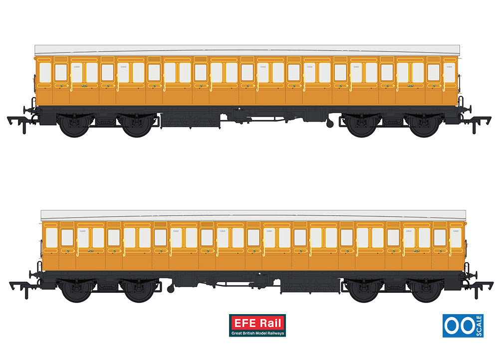 EFE Rail E86032 54ft non-Corridor Third Lined Teak OO Gauge *PRE ORDER £49.73*