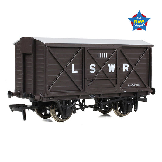 EFE Rail E87051 LSWR 10T Ventilated Van LSWR Brown, OO Gauge