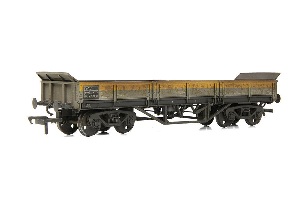 EFE Rail E87122 BR YCV 'Turbot' Bogie Ballast Wagon BR Engineers Grey & Yellow WEATHERED OO Gauge *PRE ORDER £35.96*