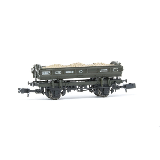 EFE Rail E87513 14T 'Mermaid' Side Tipping Ballast Wagon BR Olive Green, N Gauge *LAST FEW*