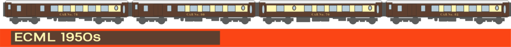 Revolution RT-KP-BR-247C All-steel K-type Pullman - BR (E) ECML 1950s pack. Pack of 4 N Gauge *PRE ORDER £239.95*