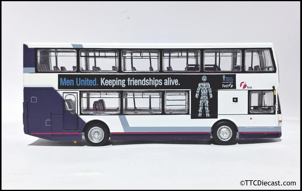 OMNIDEKKA / Britbus ES-22a Scania Omnidekka, First Bus, First Bluebird, Rte X6 Haymarket 1:76 Scale
