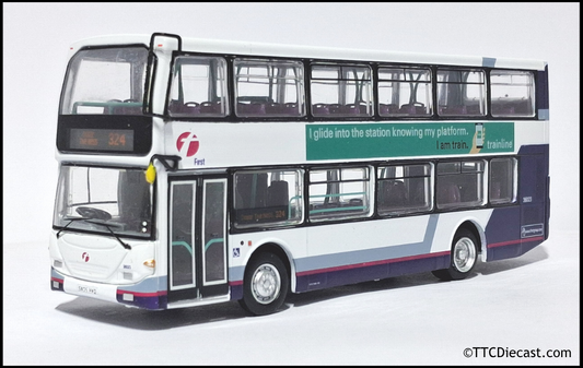 OMNIDEKKA / Britbus ES-22b Scania Omnidekka, First Bus, First Bluebird, Rte 324 Dollar The Ness 1:76 Scale