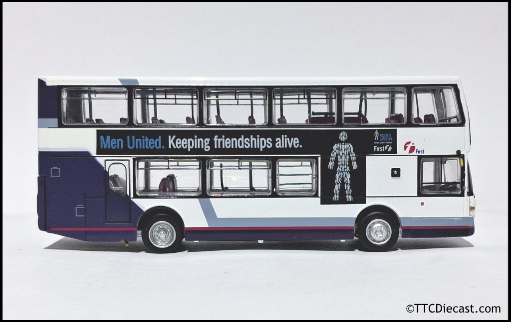OMNIDEKKA / Britbus ES-22b Scania Omnidekka, First Bus, First Bluebird, Rte 324 Dollar The Ness 1:76 Scale
