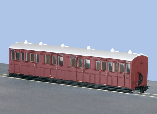 Peco GR-400U OO-9 L&B Composite Coach Indian Red Unlettered