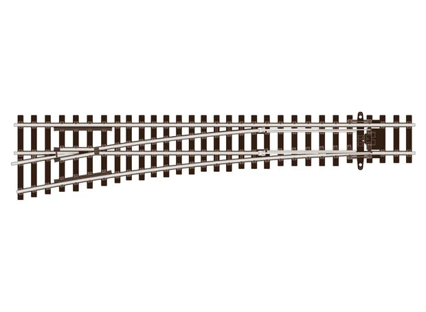Peco SL-U1296 PECO Streamline - TT:120 - Turnout C55 Medium Radius Left Hand UNIFROG