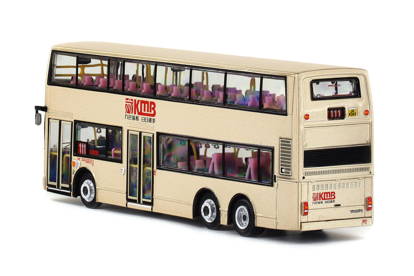 80m KMB2020024 KMB Volvo Super Olympian 12m Route #111 Central (Macau Ferry) 1/76 Scale