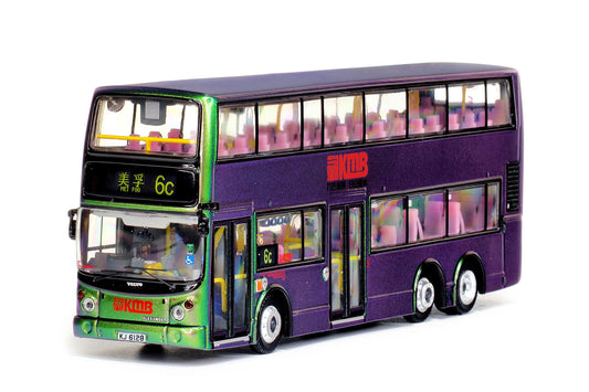 80m KMB2020025 KMB Volvo Super Olympian 12m Green Bus Route #6C 1/76 Scale