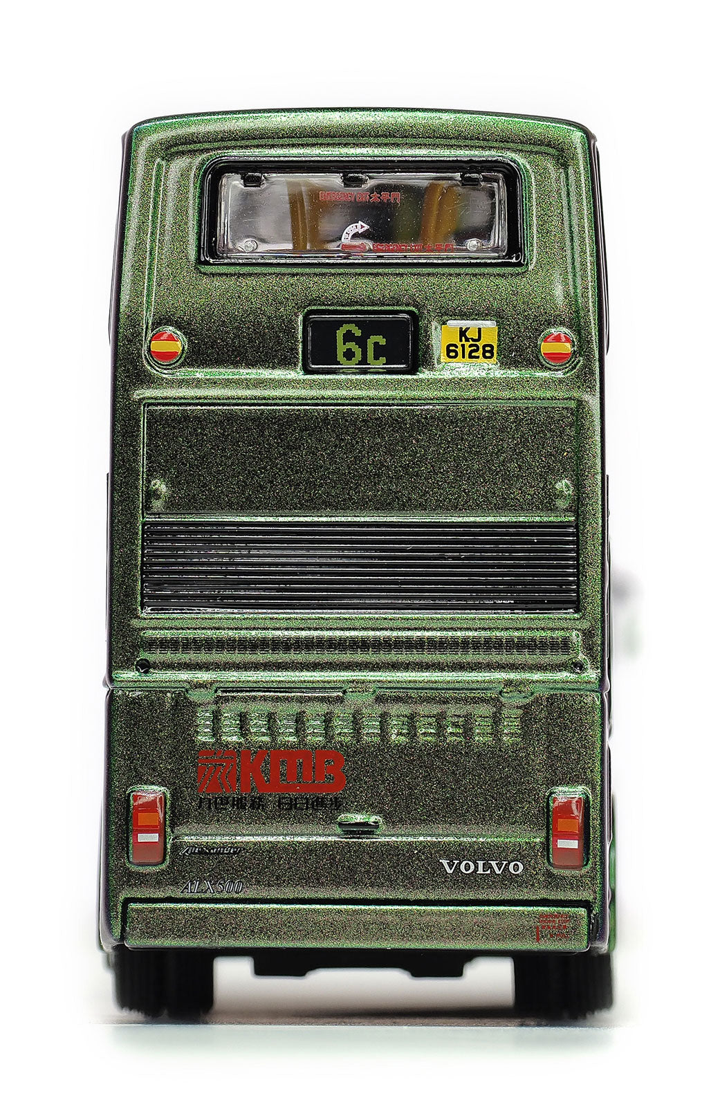 80m KMB2020025 KMB Volvo Super Olympian 12m Green Bus Route #6C 1/76 Scale