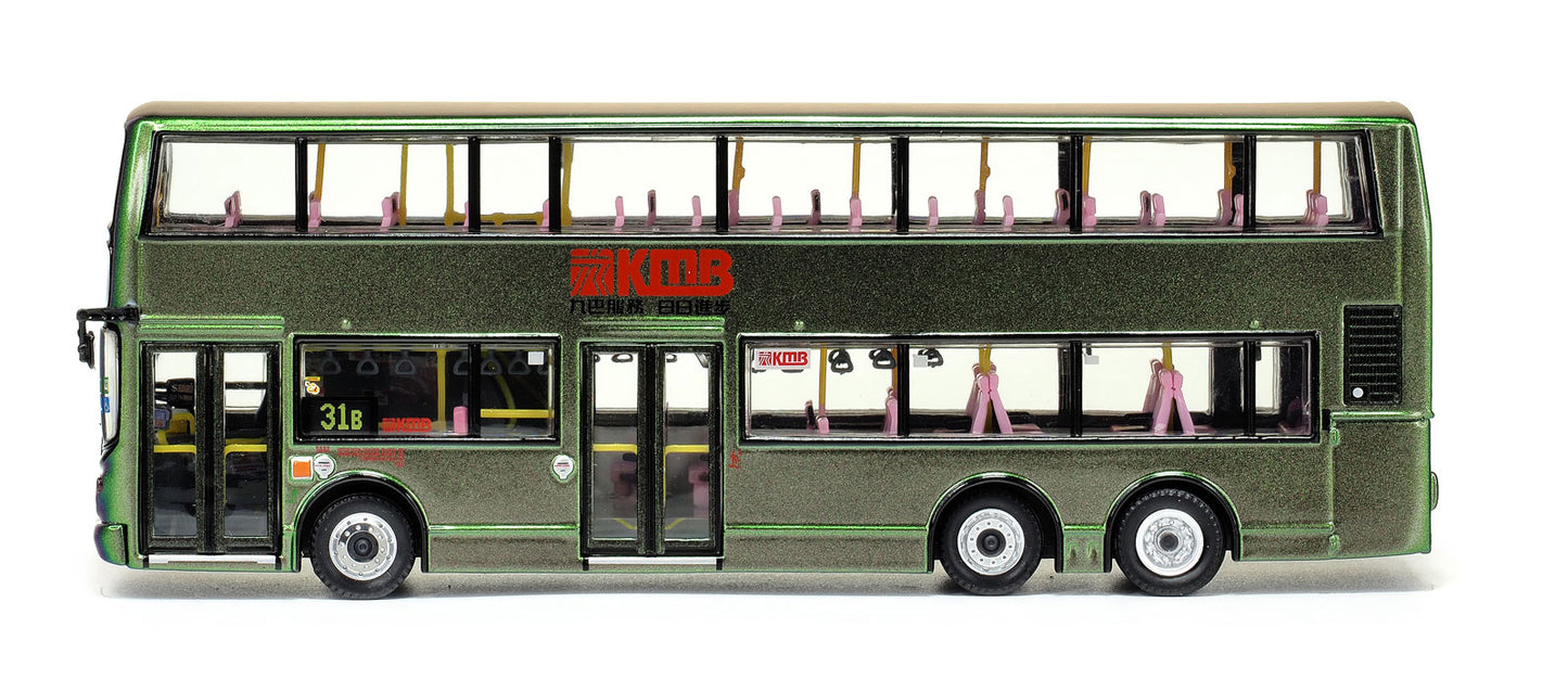 80m KMB2020026 Volvo Super Olympian 12m Green Bus KMB  1:76 Scale