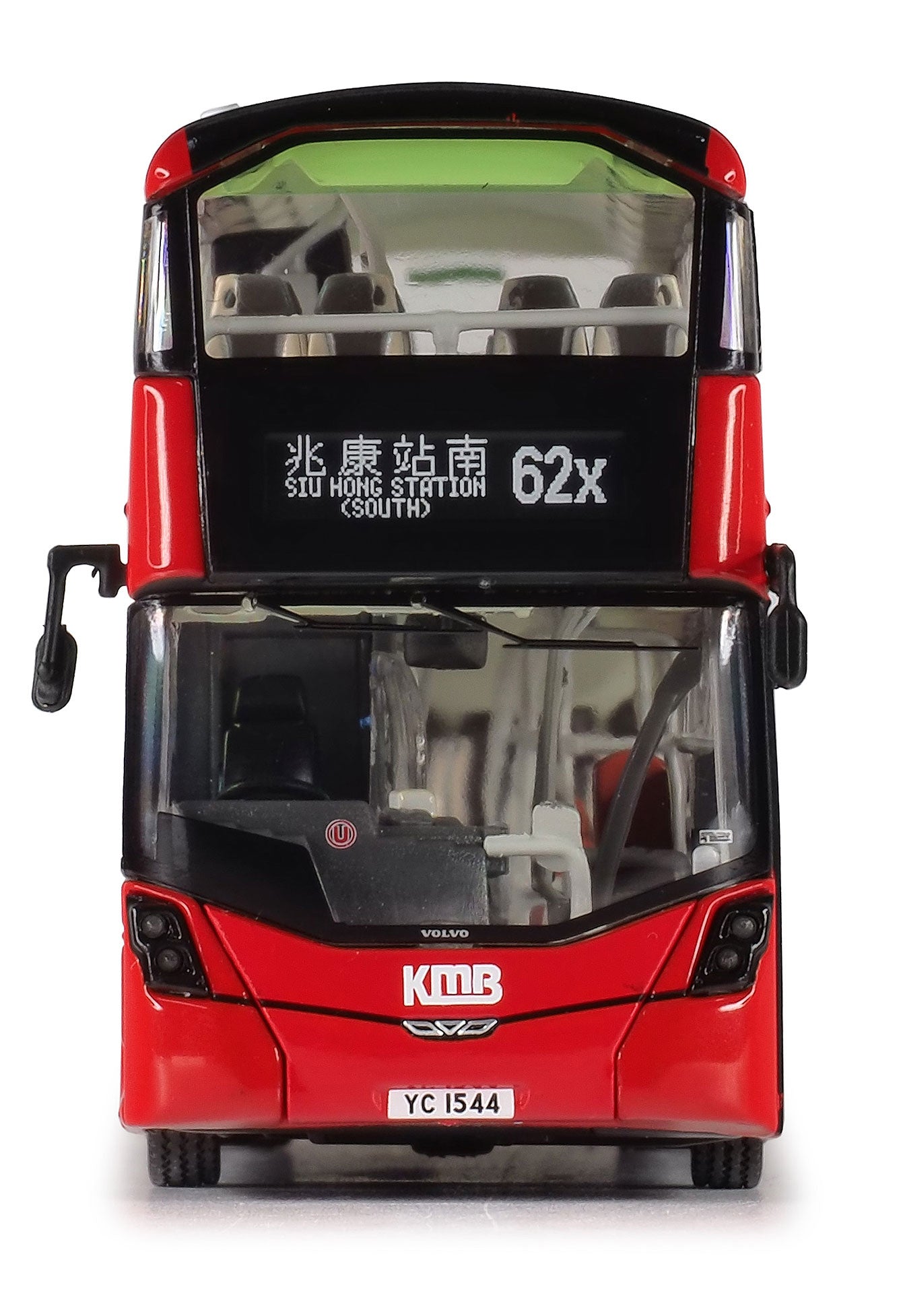 80m KMB2023018 KMB Kowloon Motor Bus Volvo B8L Wright Gemini 3 Euro VI 12.8M Rte 62X 1:76 Scale