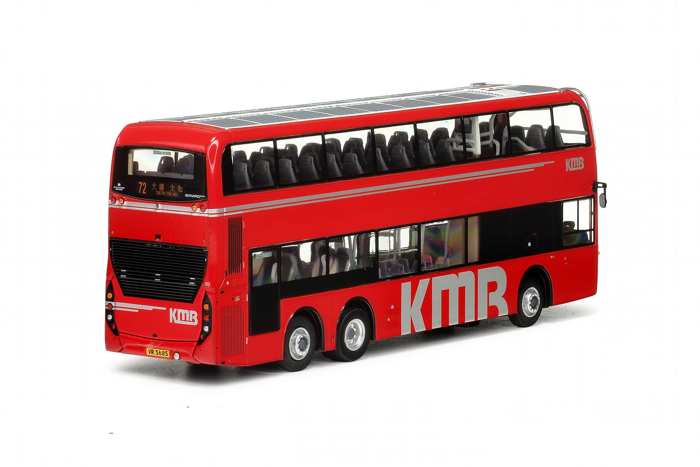 80m KMB2024002 KMB Kowloon Motor Bus Alexander Dennis Enviro500  facelift Rte 72 1:76 Scale