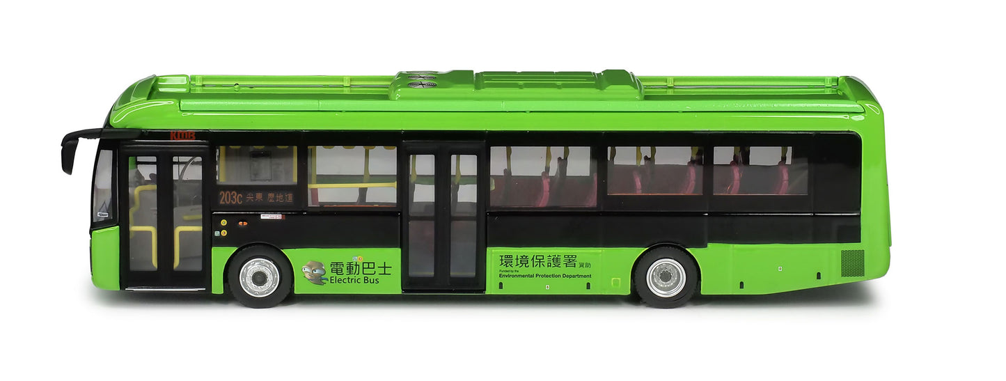 80m KMB2025007 KMB BYD K9R Gemilang Electric Bus 12m (203c), 1:76 Scale