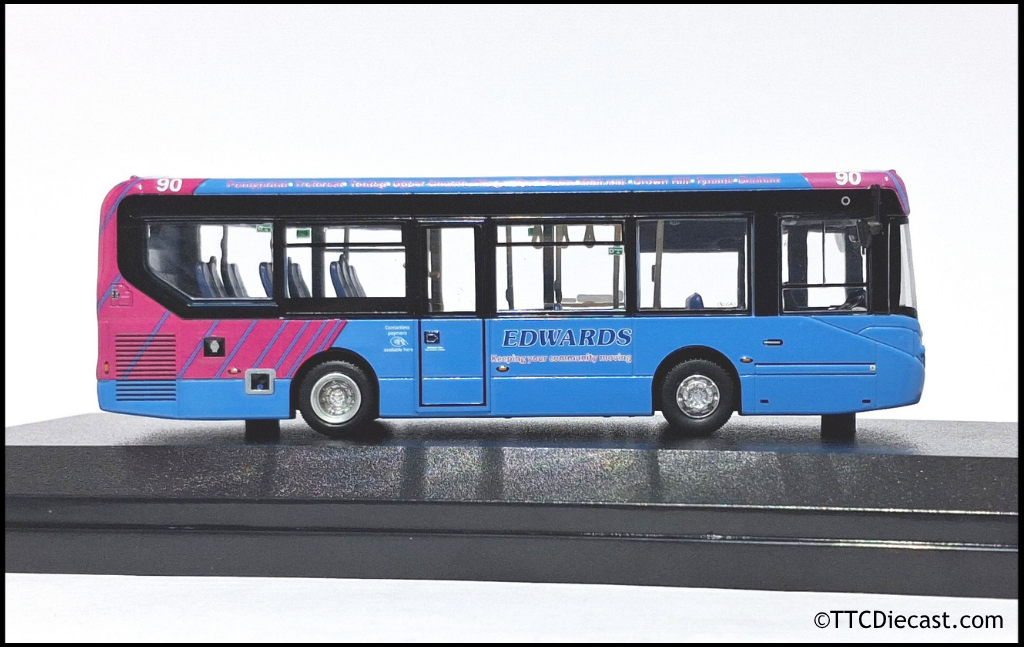 OMNIDEKKA MMC2b ADL Enviro E200MMC, Edwards Coaches, Rte 90 Gwaunmiskin 1:76 Scale