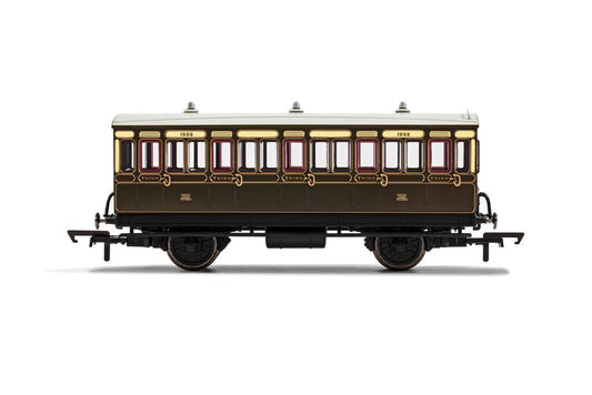 Hornby R40112A GWR, 4 Wheel Coach, 3rd Class, Fitted Lights, 1882 - Era 2/3  *LAST ONE*