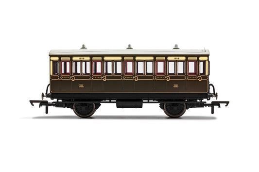 Hornby R40112 GWR, 4 Wheel Coach, 3rd Class, Fitted Lights, 1889 - Era 2/3  *LAST ONE*