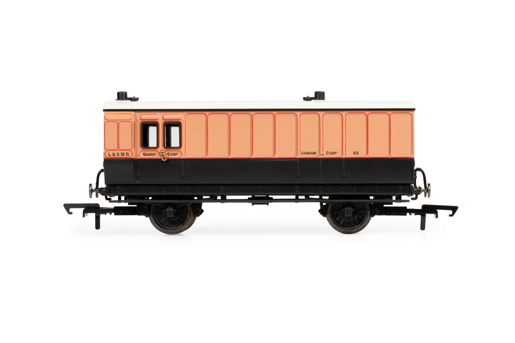 Hornby R40295 LSWR, 4 Wheel Coach, Passenger Brake, 82 - Era 2  *LAST ONE*