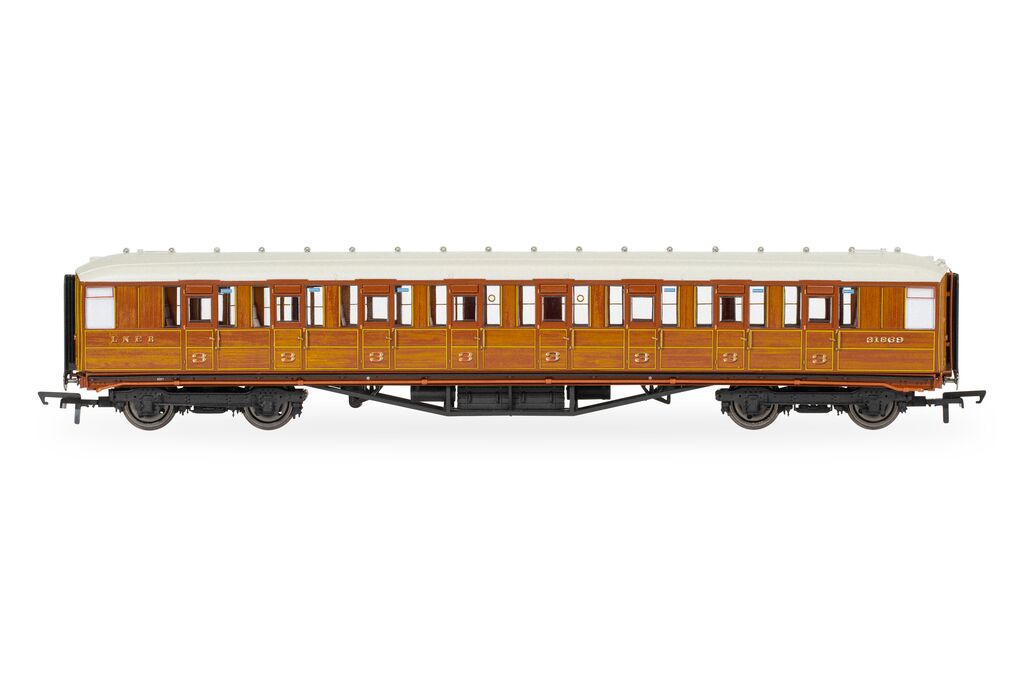 Hornby R40453 LNER Gresley Corridor Teak Coaches 3rd class 31869, OO Gauge - PRE ORDER £62.99