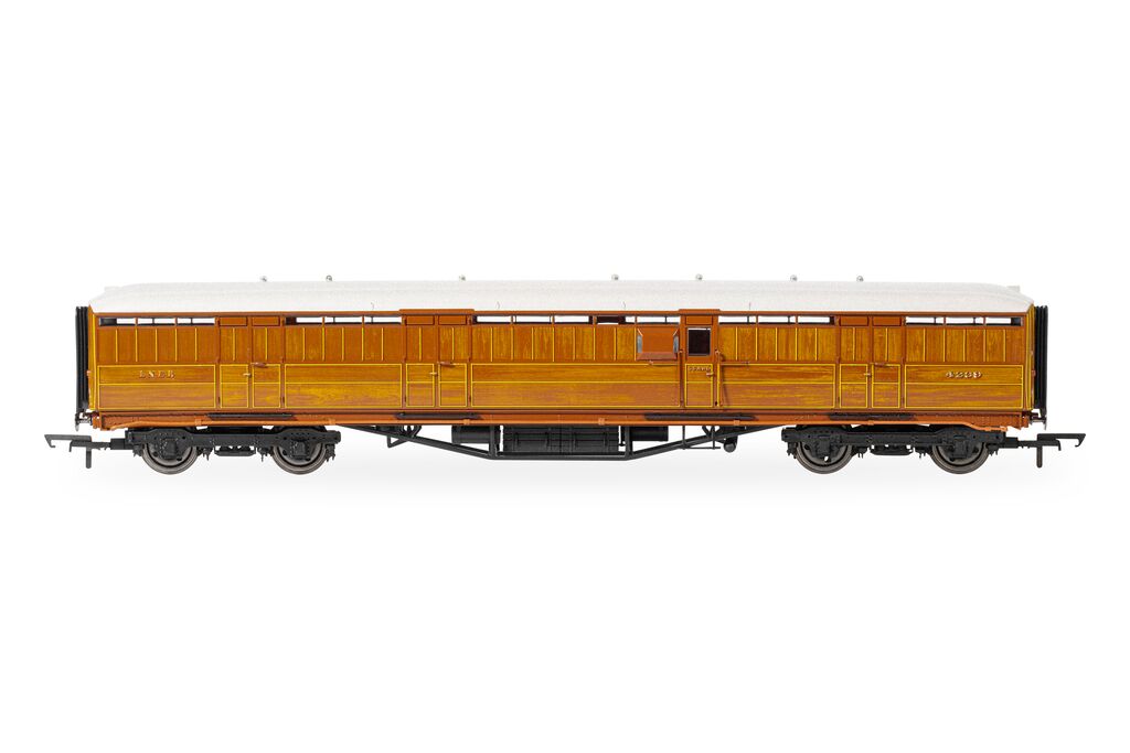 Hornby R40456 LNER Gresley Corridor Teak Coaches Passenger Brake 4239, OO Gauge