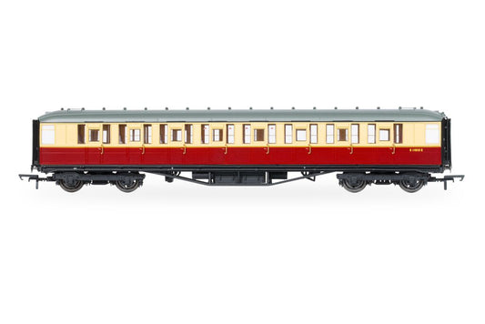 Hornby R40458 BR Gresley Corridor Crimson and cream 3rd class E11010E, OO Gauge