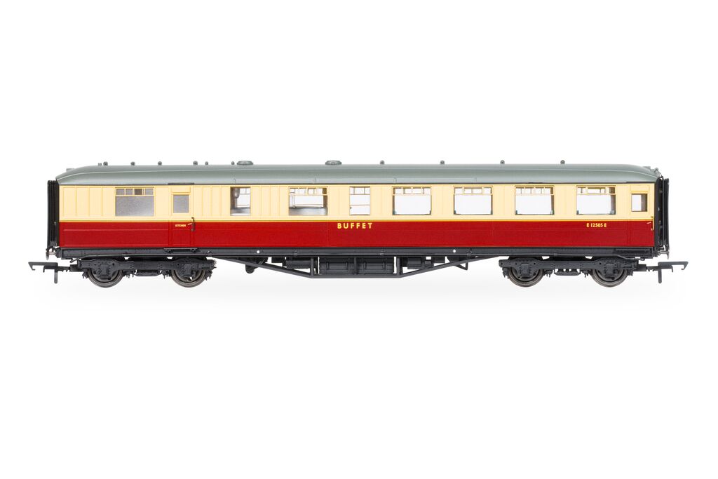 Hornby R40459 BR Gresley Corridor Crimson and cream Buffet E12505E, OO Gauge