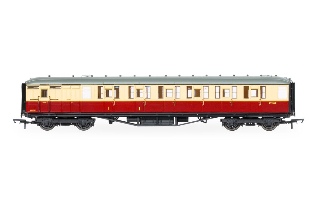 Hornby R40460 BR Gresley Corridor Crimson and cream Composite Brake E9126E, OO Gauge