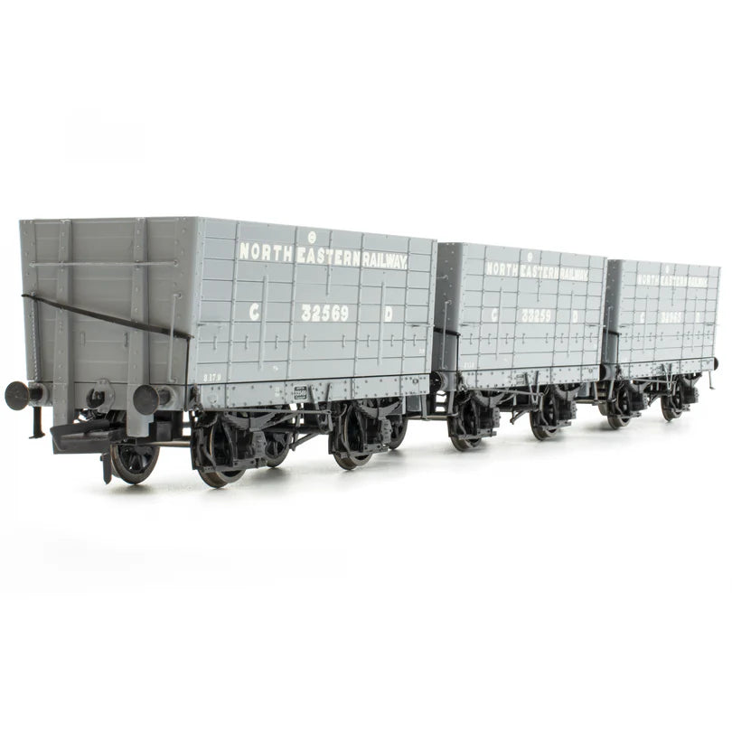 Accurascale ACC2819 P7 Hopper Pre-Grouping: NER Grey Triple Pack 2 , OO Gauge