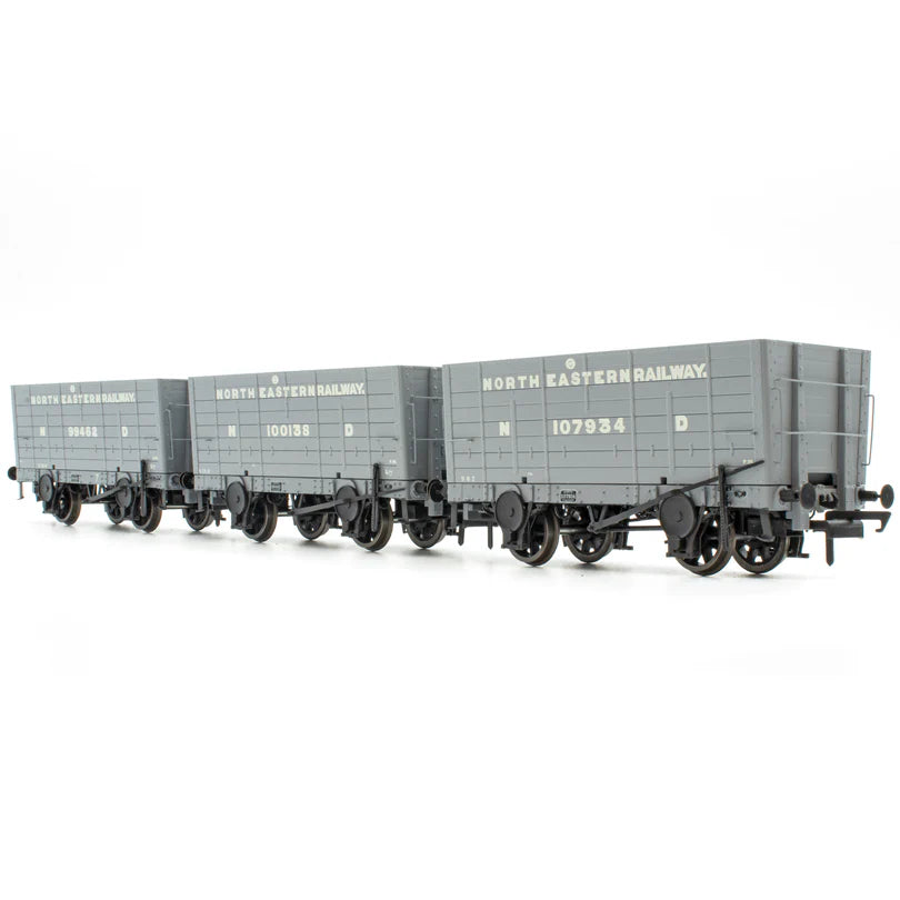 Accurascale ACC2820 P8 Hopper Pre-Grouping: NER Grey Triple Pack , OO Gauge