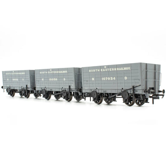 Accurascale ACC2820 P8 Hopper Pre-Grouping: NER Grey Triple Pack , OO Gauge