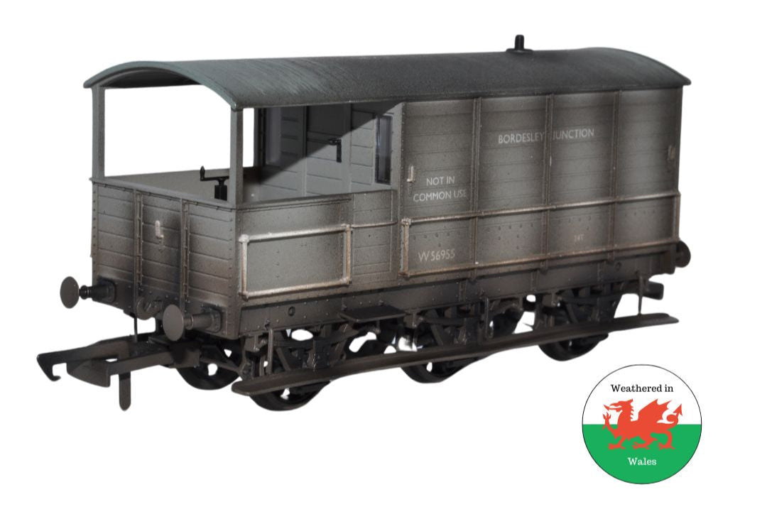 Oxford Rail OR76TOB003W Toad Brake Van BR Toad 4 Wheel Basingstoke 35717 Weathered - OO Gauge
