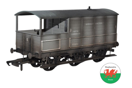 Oxford Rail OR76TOA003W Toad Brake Van BR 6 Wheel Plated Bordesley Junction - Weathered