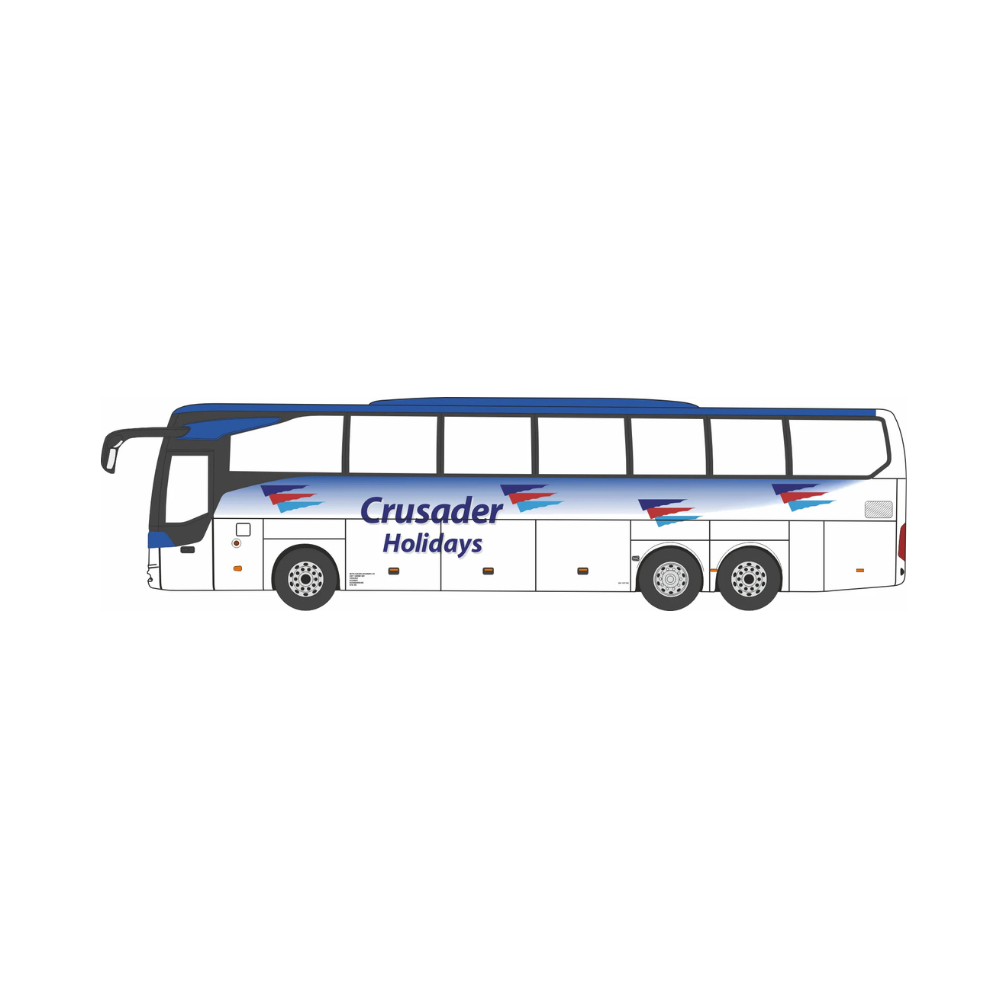 Oxford 76MT001 Mercedes Tourismo 3 Axle Crusader Holidays, 1/76 Scale *PRE ORDER £26.36*