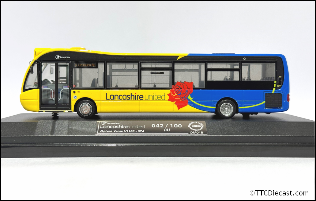 OMNIDEKKA OM1B Resin 1/76 Optare Versa , Lancashire United, Rte 4 Leyburn Road,