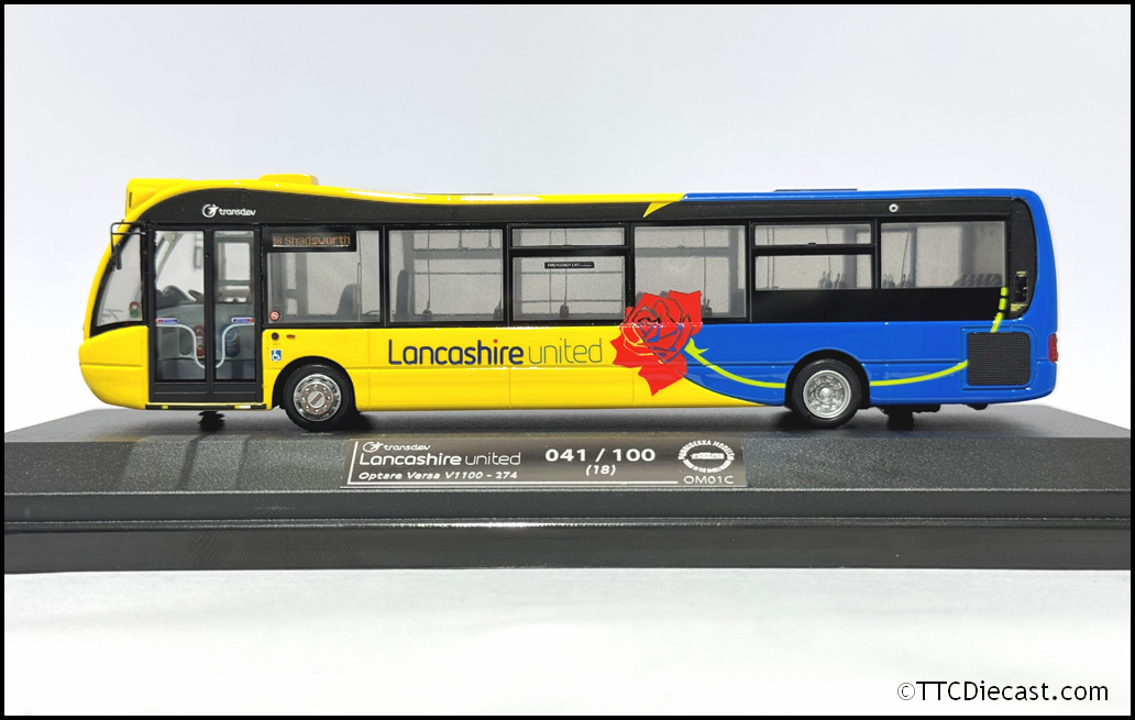 OMNIDEKKA OM1C Resin 1/76 Optare Versa , Lancashire United, Rte 18 Shadsworth