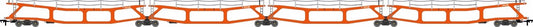 Revolution RT-OO-CAR4-403B Quad set Cartic-4 car carrier - Silcock and Collings orange (set B), OO Gauge