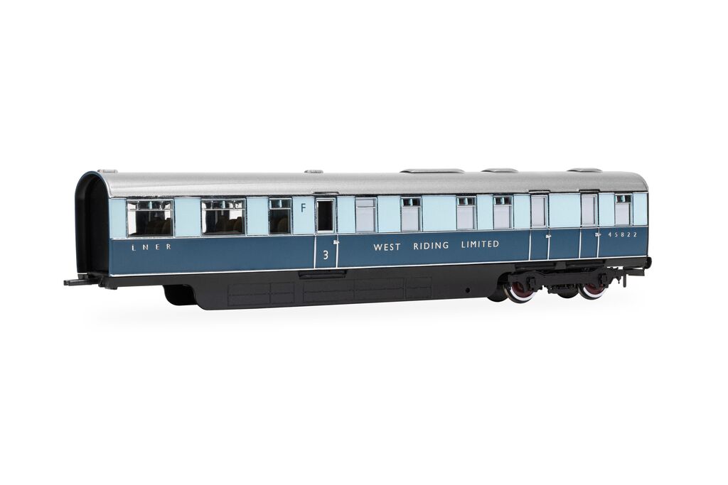 Hornby R40479 LNER West Riding Limited Open Third & Kitchen Third Articulated Coach pack OO Gauge *PRE ORDER £134.99*