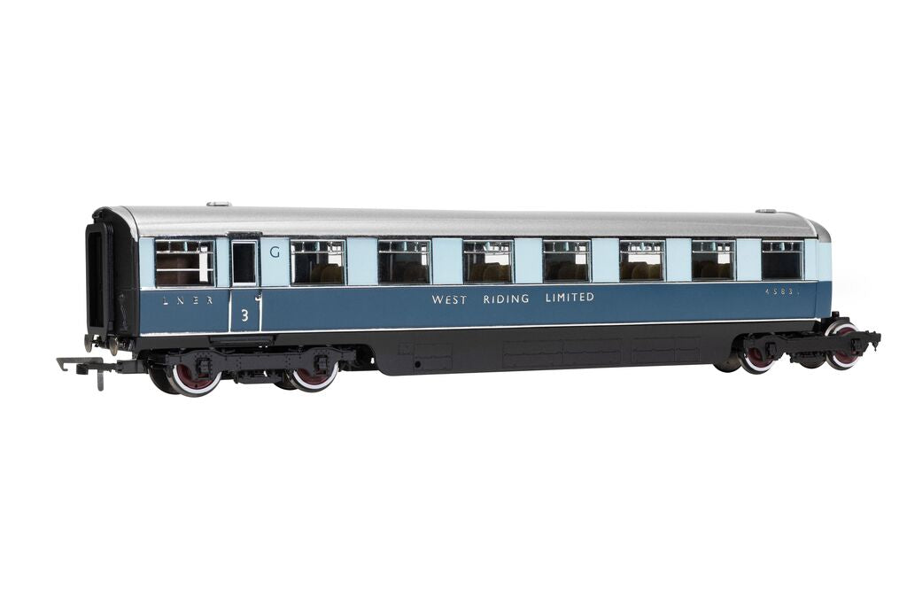 Hornby R40480 LNER West Riding Limited Open Third & Brake Third Articulated Coach pack OO Gauge *PRE ORDER £134.99*