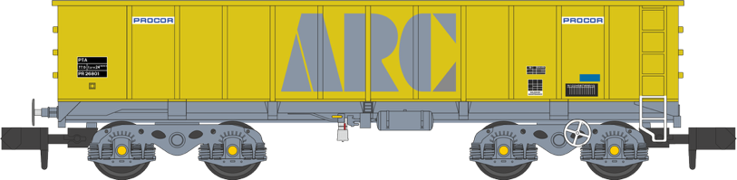 Revolution RT-PTA-AR-511A PTA/JTA/JUA aggregate tippler wagons - ARC (outer) 5-pack N Gauge *PRE ORDER £199.95*