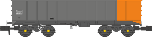 Revolution RT-PTA-BSRV-521A PTA/JTA/JUA iron ore tippler wagons - British Steel grey/orange (outer) 5-pack N Gauge *PRE ORDER £199.95*