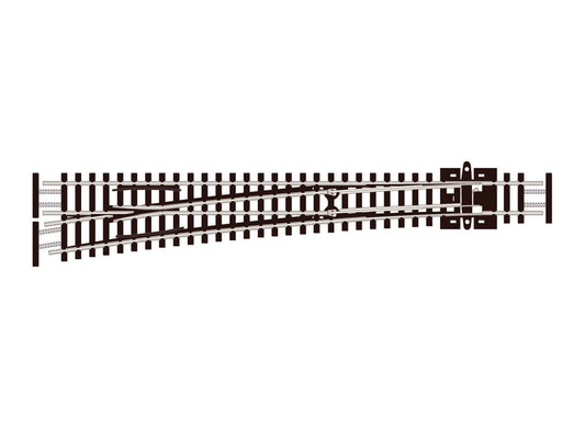 Peco SL-E389F Turnout, Large Radius, Left Hand - N Gauge