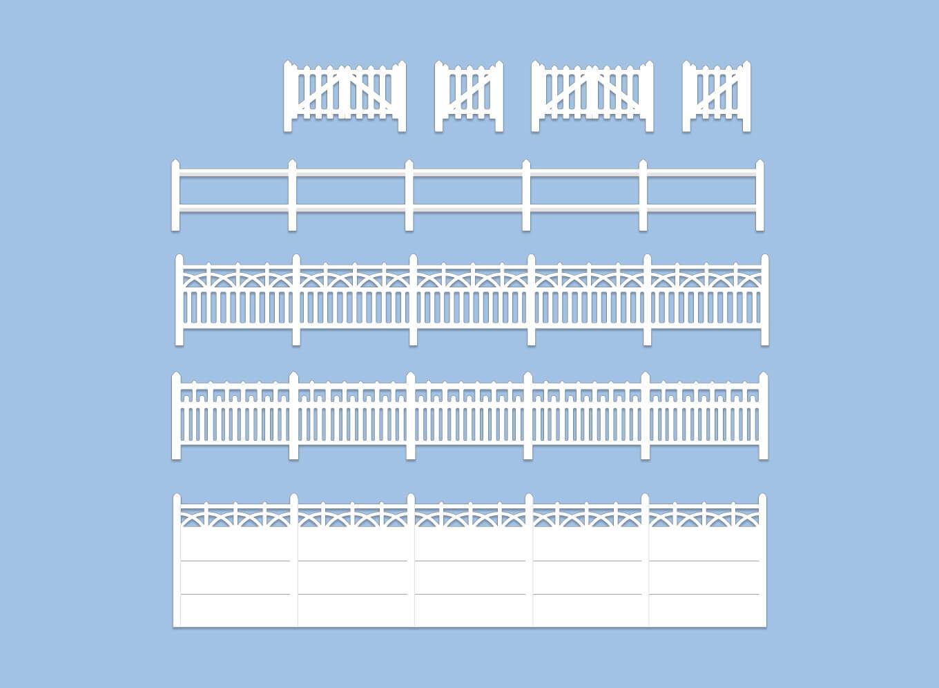 Wills SS43 Concrete Fencing, 4 Different Types