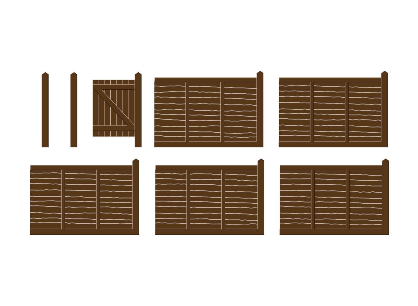 Wills SS44 Larch Lap Fencing, Including Gates