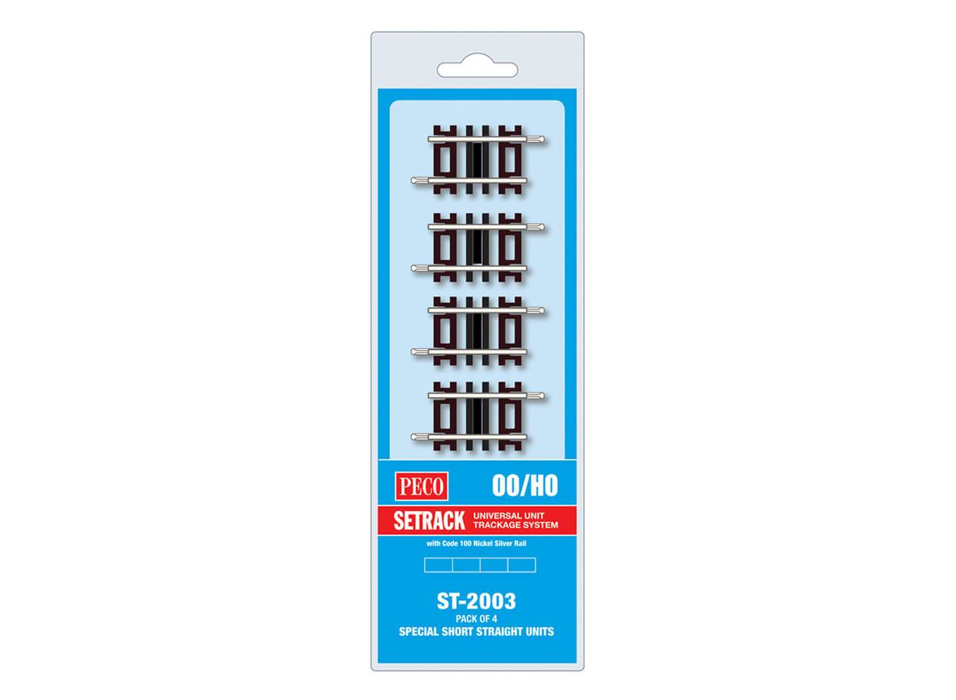 Peco ST-2003 Special Short Straights (Pack of 4) - OO Gauge