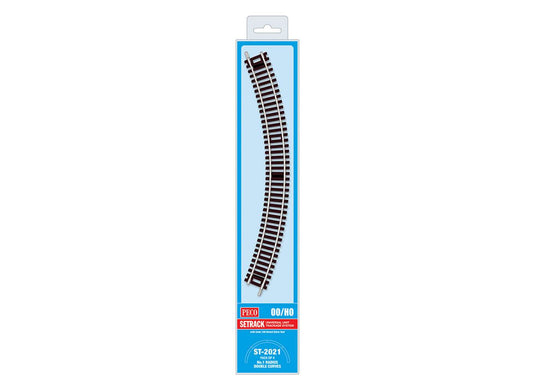 Peco ST-2021 1st radius Double Curves (Pack of 4) - OO Gauge